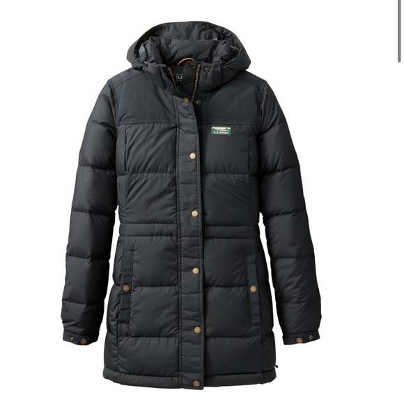 L.L.Bean Women's Mountain Classic Down Parka Winter Coat Black Insulated Small - Picture 5 of 16